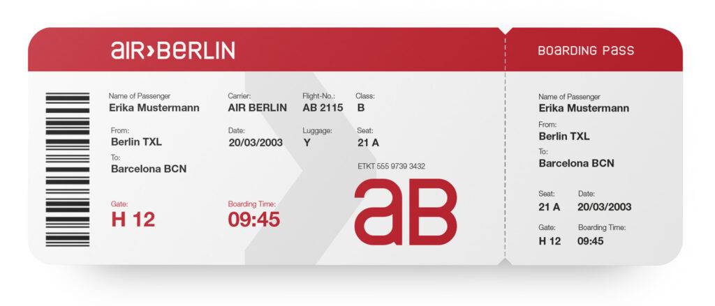 Air Berlin Branding Design Boarding Card