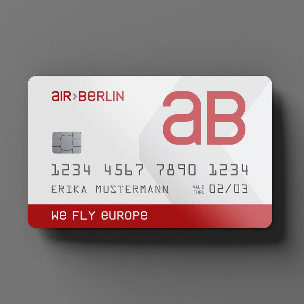 Air Berlin Branding Design Silver Card dark BG