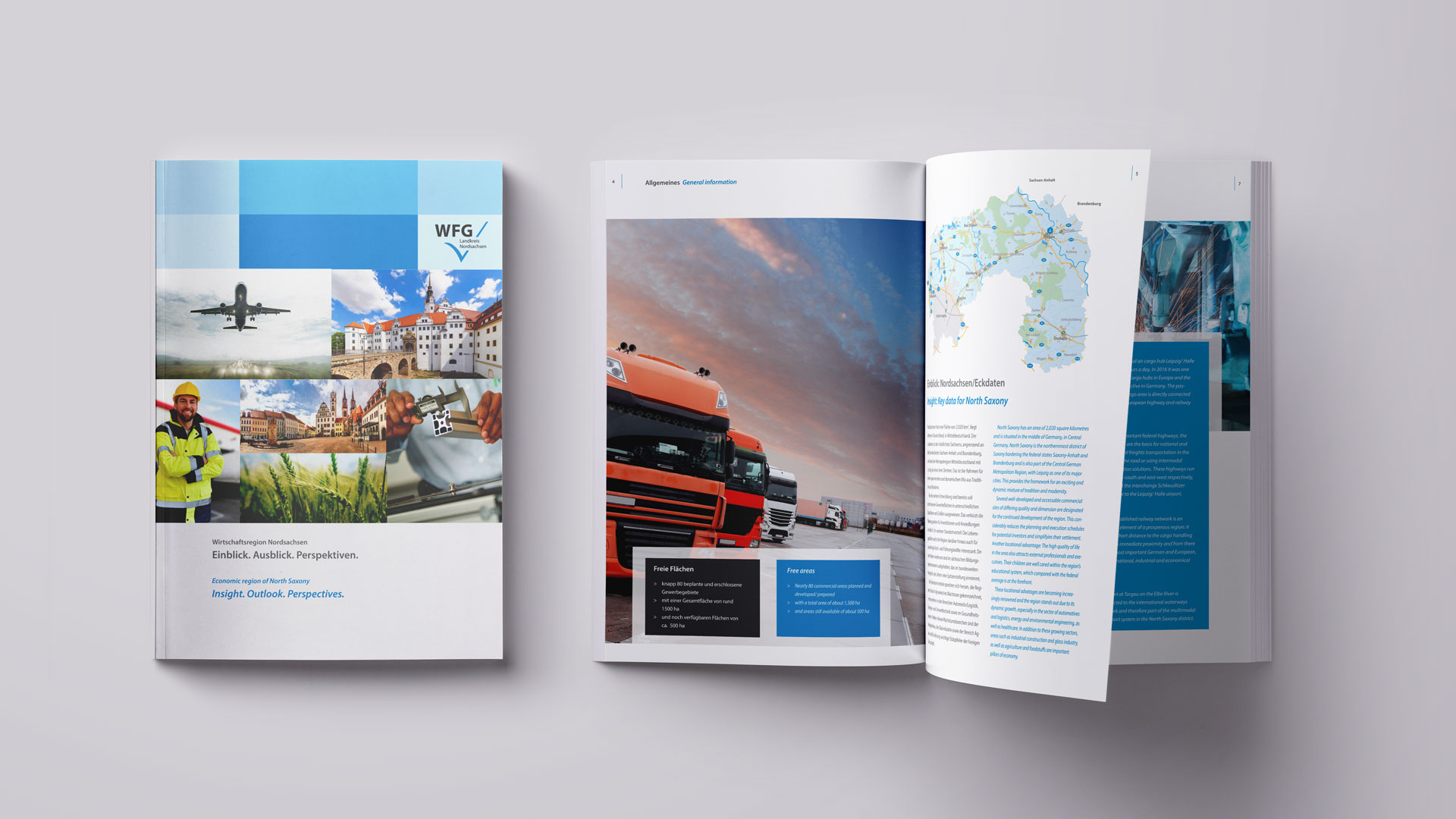 Printdesign Imagebroschüre WFG Nordsachsen
